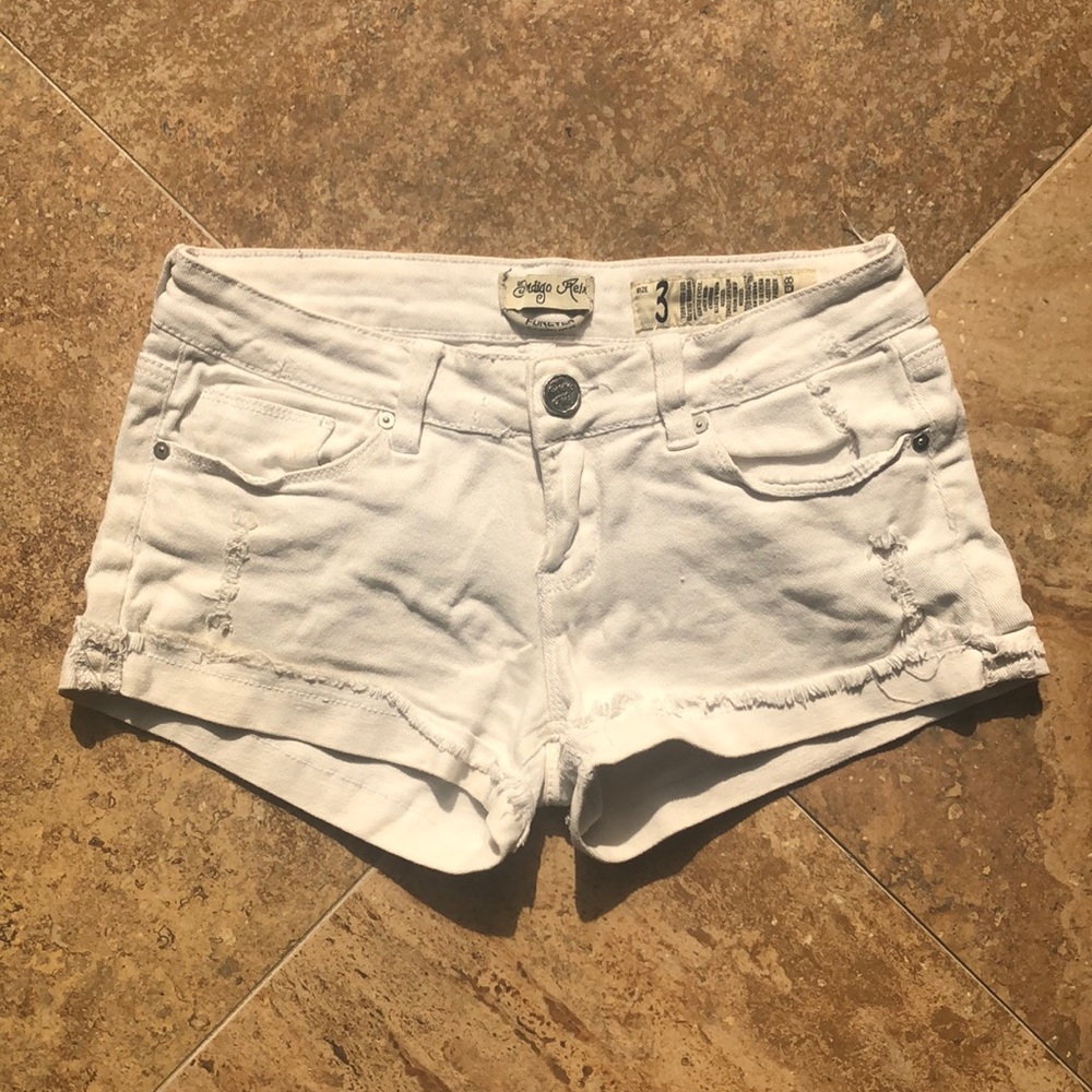 White denim shorts